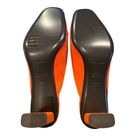 NIB Frame Demin La Isla Orange Suede Mule - EU 38 1/2 (US 8) - Picture 8 of 16